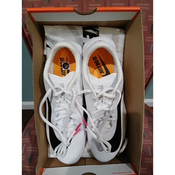 New Men's 9.5 Nike TJ Triple Jump Elite 2 Track Shoes White Black Spikes - Picture 8 of 10